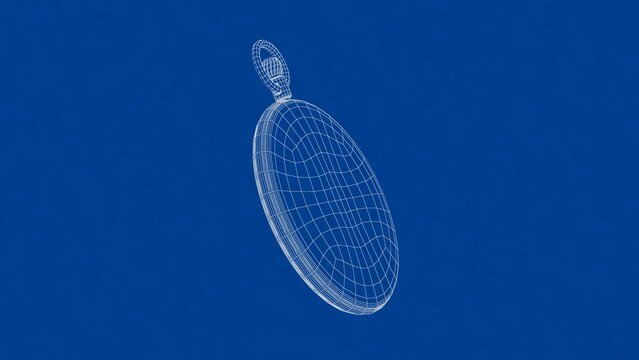 3D wire-frame model of pocket watch