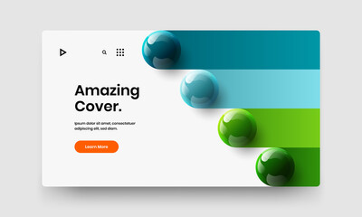 Fresh brochure vector design concept. Unique 3D balls annual report layout.