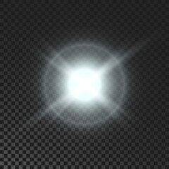 White glowing sparkling star