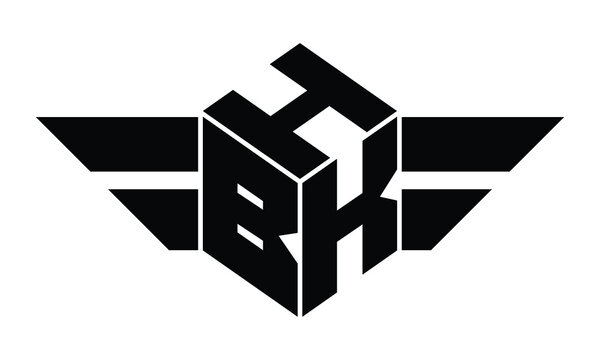 HBK three letter gaming logo in polygon cube shape logo design vector template. wordmark logo | emblem logo | monogram logo | initial letter logo | sports logo | minimalist logo | typography logo |