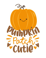 Pumpkin patch cutie - little siley pumpkin for children. Good for T shirt  print, poster, invitation card, label and other decoration.