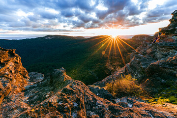 sunset over the mountains