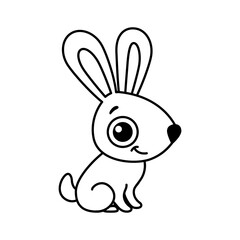 Forest animal for children coloring book. Funny hare, rabbit in a cartoon style