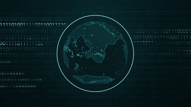 Earth Digital World Technology Fast Binary Code Random Number Business Economy Background
