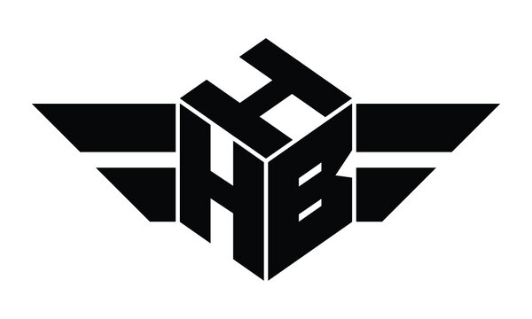 HHB three letter gaming logo in polygon cube shape logo design vector template. wordmark logo | emblem logo | monogram logo | initial letter logo | sports logo | minimalist logo | typography logo |