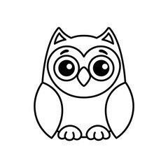 Coloring page funny owl. Vector illustration for children coloring book
