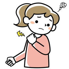 肩こりに悩む若い女性の上半身