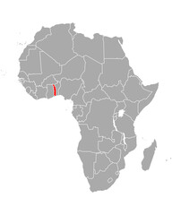 Karte von Togo in Afrika