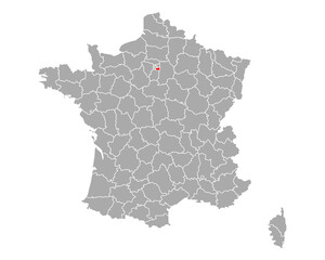 Karte von Val-de-Marne in Frankreich