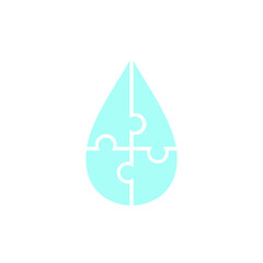 Puzzle drop water vector icon.