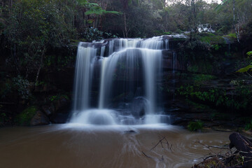 Dundundra Falls flowing after the rain, Terrey Hills, Sydney.