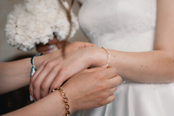 hands of bride and groom