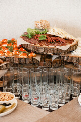 table with food and drinks