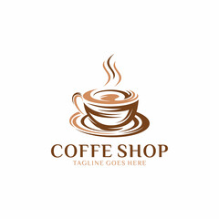 Coffee shop Logo desain vektor Template