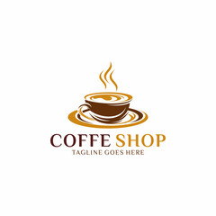 Coffee shop logo design vector template