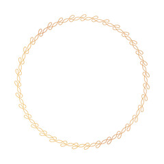 Fototapeta premium round vector frame - gold colored circle banner on white background 