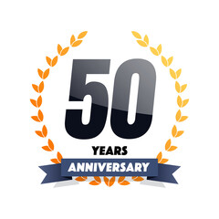 50 Fifty Years Anniversary Vector Label