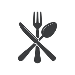 Cutlery Set, Fork, Knife and Spoon Flat Design Vector Icon