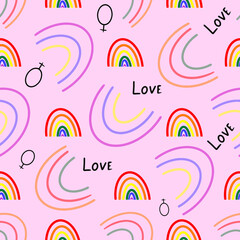 abstract colorful background. The rainbow and love pattern. LGBT background. Pink background
