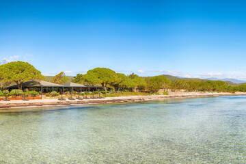 Captivating view of  beach of Santa Giulia resort.
