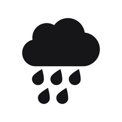 Fototapeta na wymiar Rain icon in trendy flat style isolated on grey background. Cloud rain symbol for your web site design, logo, app, UI. Modern forecast storm sign.
