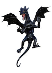 3D Rendering Fairy Tale Dragon on White