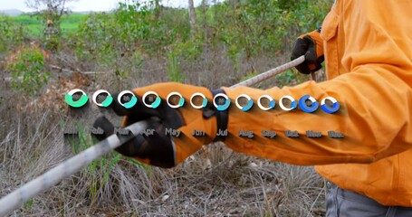 Animation of graph over lumberjack - Powered by Adobe