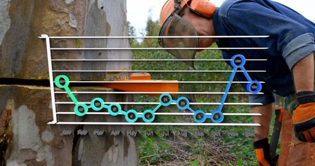 Animation of graph over lumberjack - Powered by Adobe