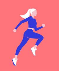 Woman running vector illustration