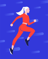 Fototapeta na wymiar Woman running vector illustration