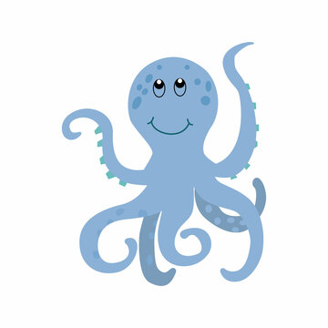 Octopus. Vector illustration isolated on white background.