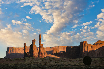 Vibrant sunset over Monument Valley