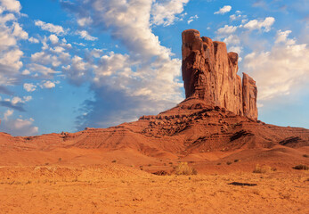 Vibrant sunset over Monument Valley