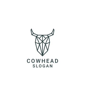 Cow Head logo design icon vector