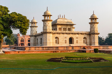 Fototapeta premium Exterior of the Itimad-ud-Daulah mausoleum in Agra, Uttar Pradesh, India, Asia