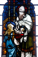 Obraz premium St Mary Abbots' church, Kensington.Stained glass : 