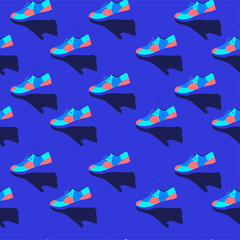 Sneakers seamless pattern