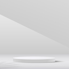 3d white minimal scene for products showcase, promotion display. Vector