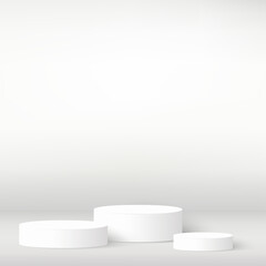 3d white minimal scene for products showcase, promotion display. Vector