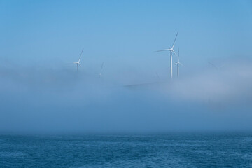 Wind Turbines in The Fog