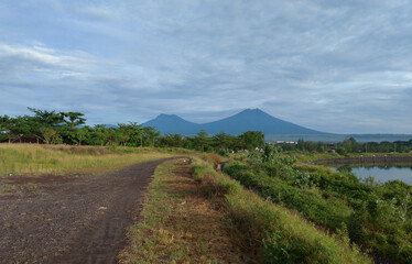 Amazing morning view around marina boom beach in Banyuwangi, East Java, Indonesia.