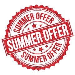SUMMER OFFER text on red round stamp sign