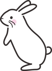 Fototapeta premium シンプルな横を向いて立つ白いウサギ