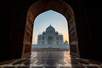 View at the Taj Mahal in Agra, Uttar Pradesh, India, Asia