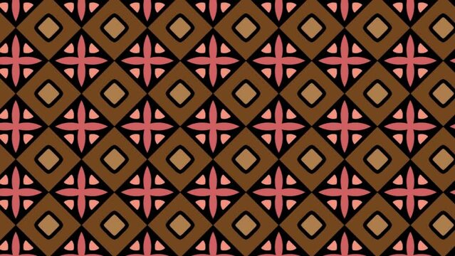 Abstract background animation scrolling right brawn rhombus. Abstract geometric seamless pattern of triangular geometric shapes. Modern stylish texture. Repeating geometric tiles.