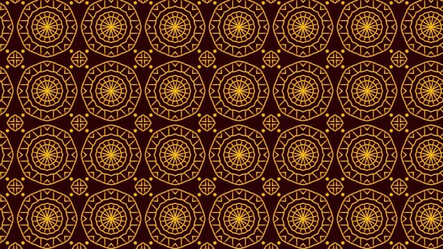 Mandala seamless pattern background colored drawing graphic animation.