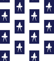 Sportswoman with skateboard pattern