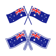 交差したオーストラリア国旗のアイコンセット