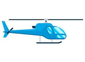 Flat helicopter isolated on white background. Vector illustration.