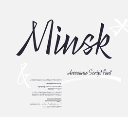 Minsk Script Font. Vector Set of Letters. Vector illustration